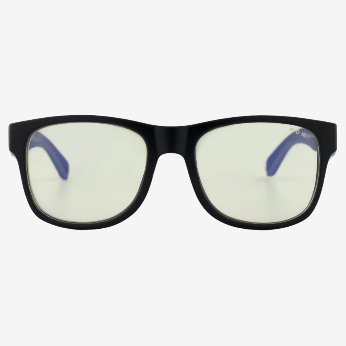 Mokki ScreenSafe Glasses (8-14 years) - Front View - Black with Temple Arms