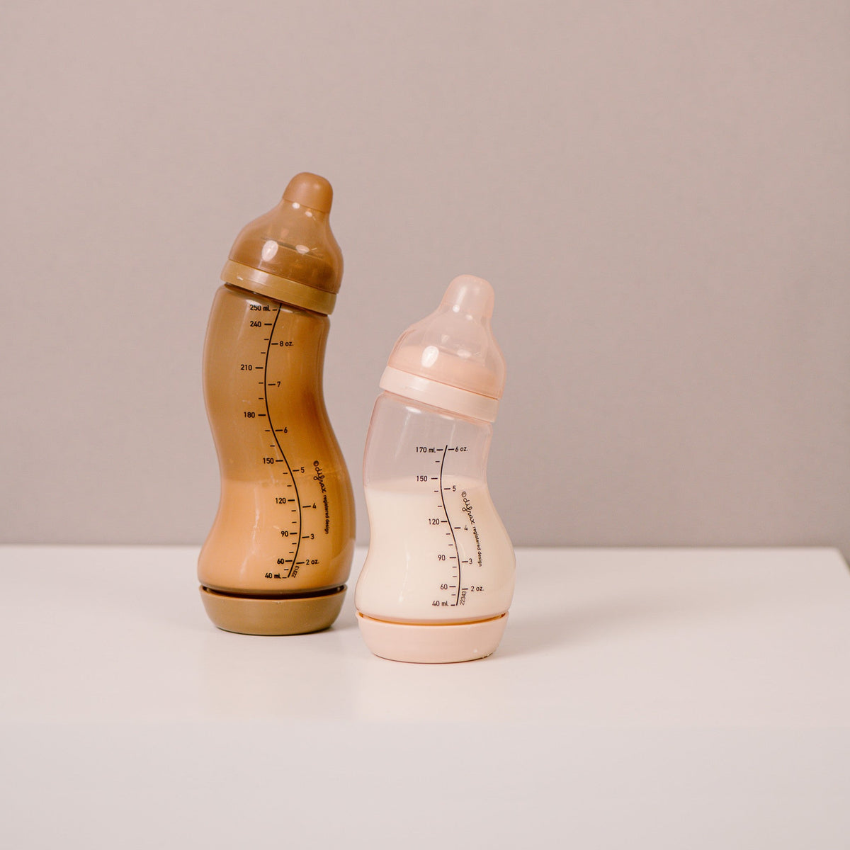Difrax S-Bottle Natural 250ml Caramel & 170ml Blossom