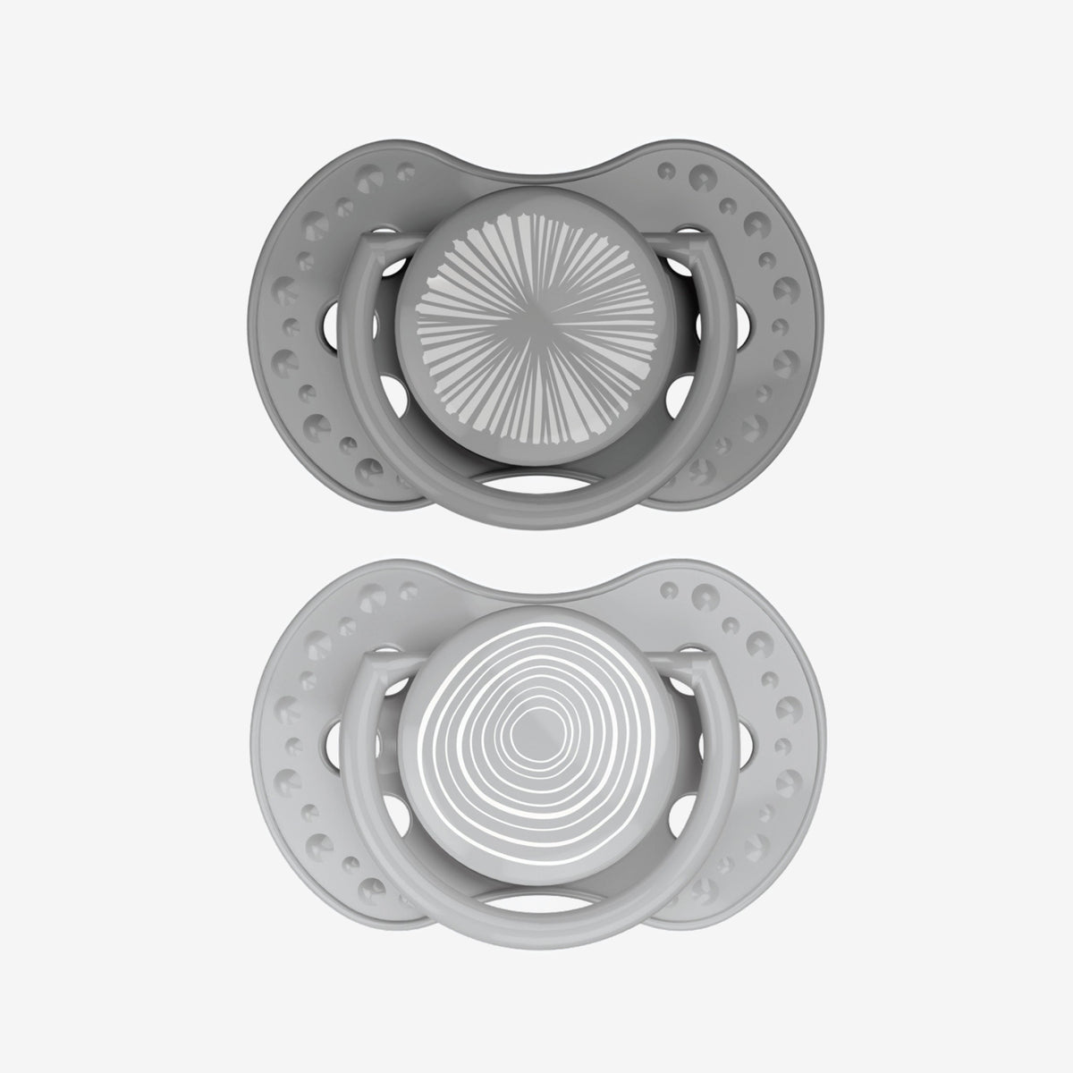 Difrax LOVI Dynamic Pacifier (0-3 months) - Harmony - Light Grey/Dark Grey
