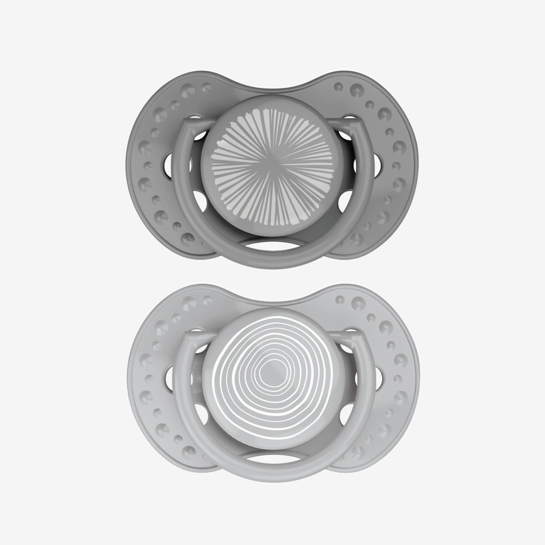 Difrax LOVI Dynamic Pacifier (6-18 months) - Harmony - Dark Grey/Light Grey