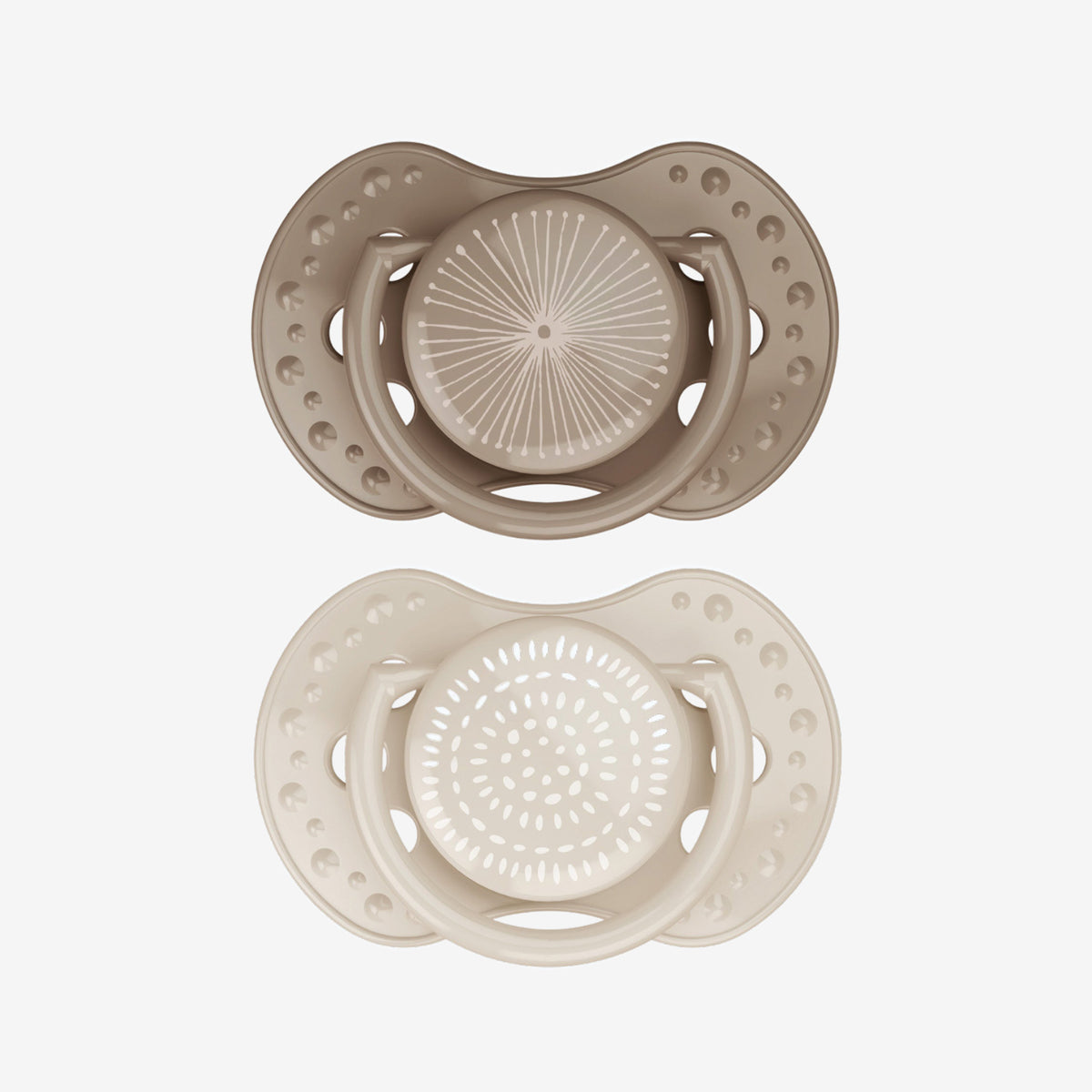 Difrax LOVI Dynamic Pacifier (0-3 months) - Harmony - Creme/Dark Brown