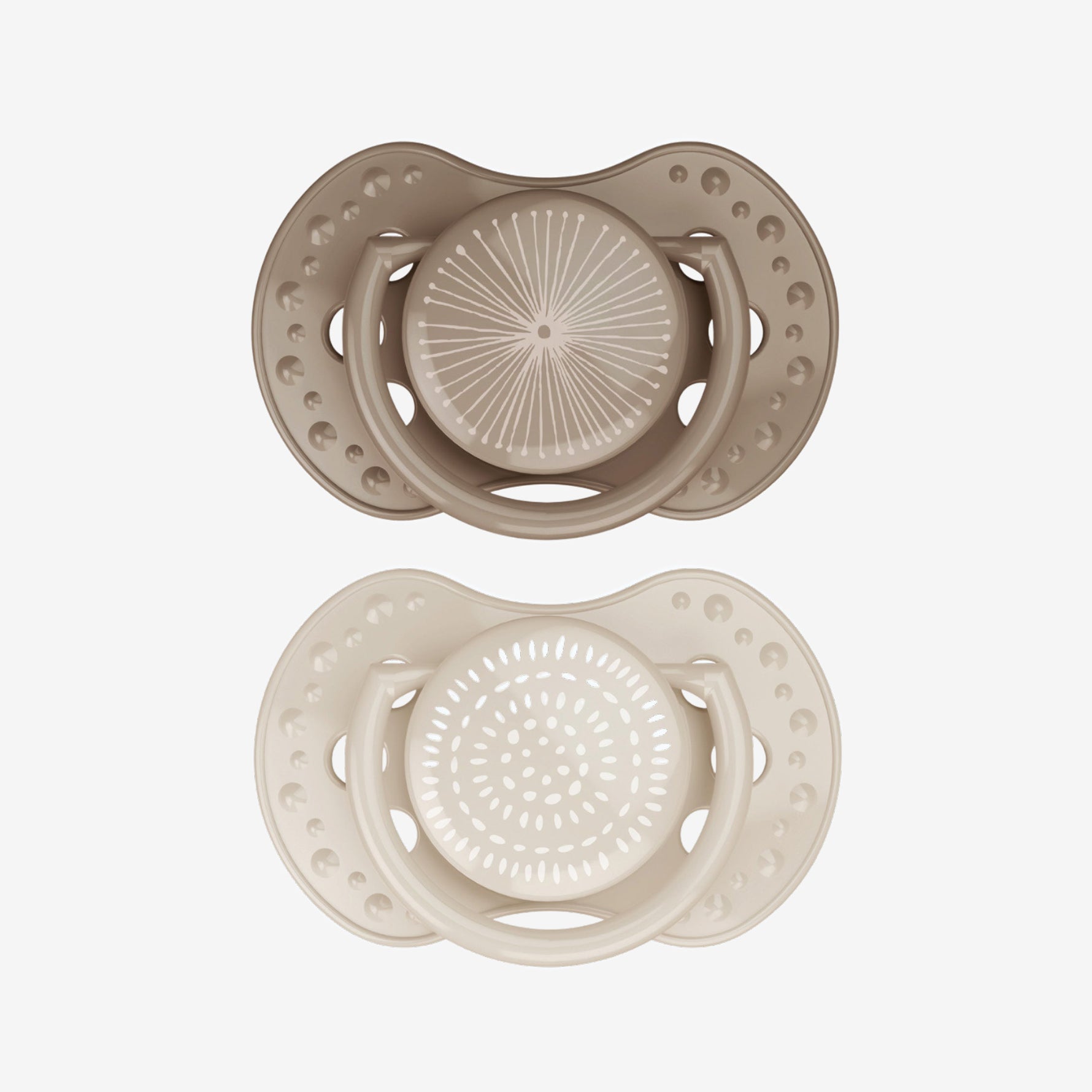Difrax LOVI Dynamic Pacifier (0-3 months) - Harmony - Creme/Dark Brown