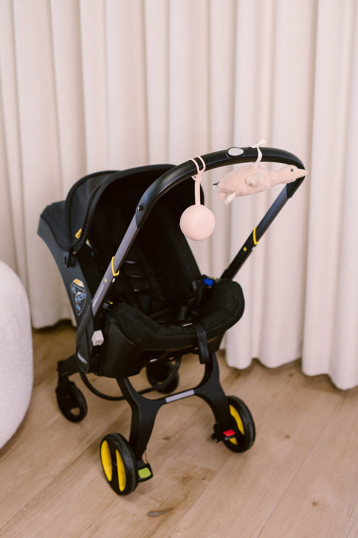 Silicone Soother Holder & Comforter on The Go on Pram