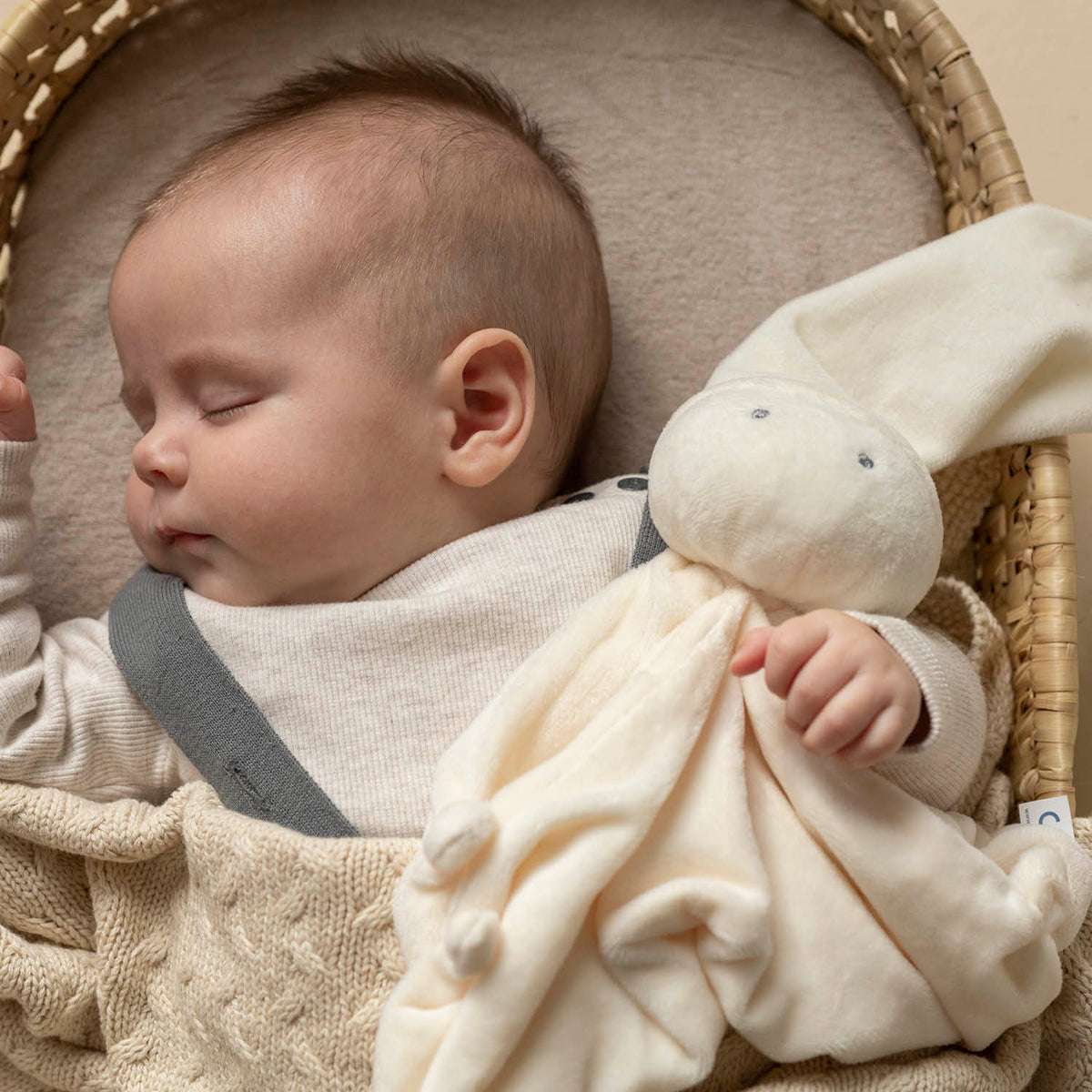 Difrax Baby Comforter - Popcorn in Baby's arms