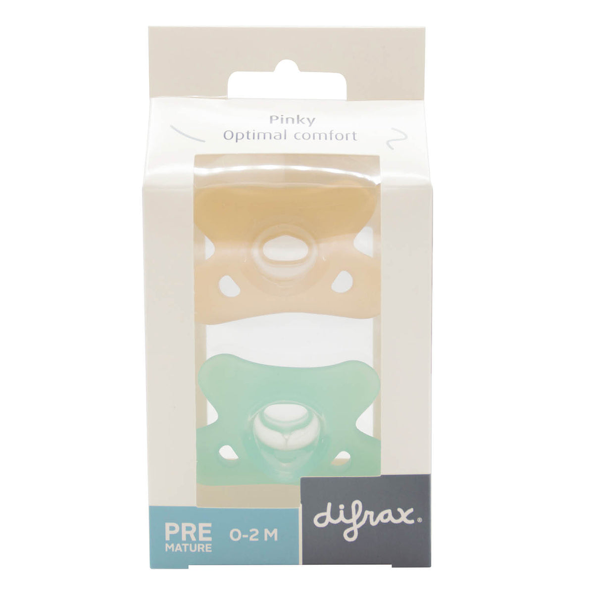 Difrax Silicone Pinky Pacifier - Duo Pack - In Packaging