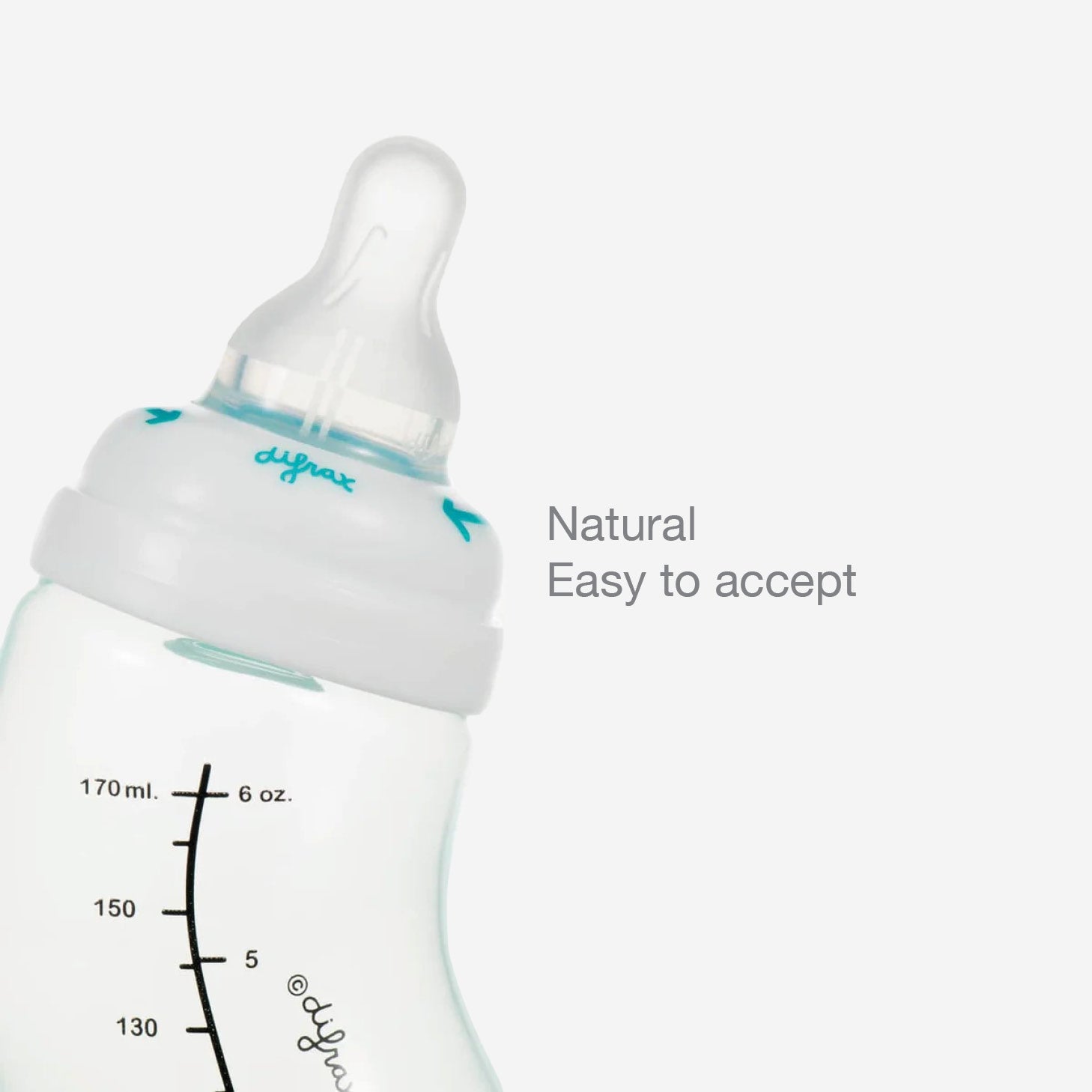 Difrax 1-2-3 Ring with Variflow Teat Natural - Easy to Accept