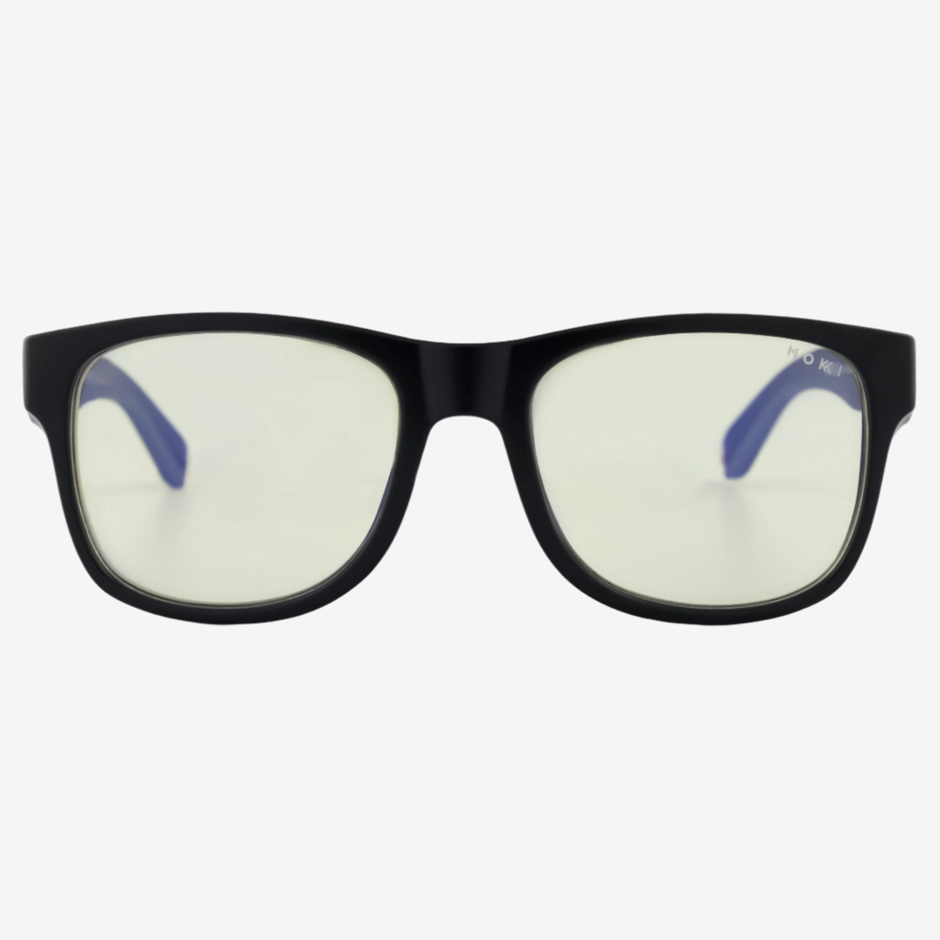 Mokki ScreenSafe Glasses (8-14 years) - Front View - Black with Temple Arms