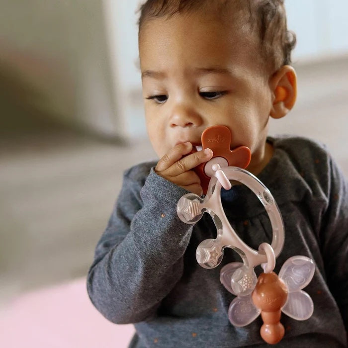 Difrax Crown Teething Ring - In Childs Mouth