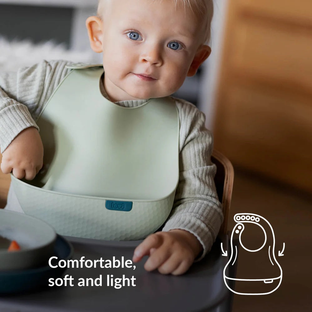 Difrax LOVI Silicone Bib - Pistachio - Comfortable & Light