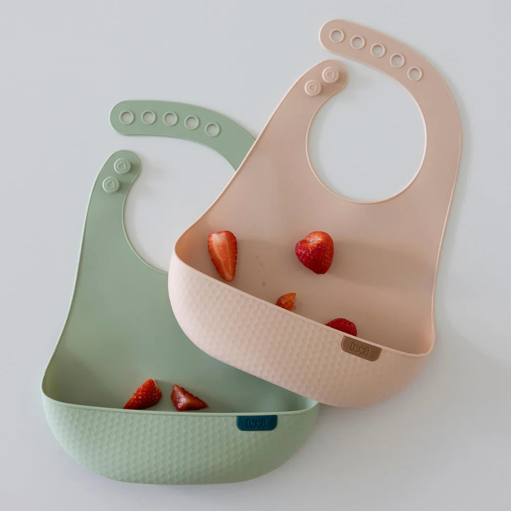 Difrax LOVI Silicone Bib - Pistachio & Nude
