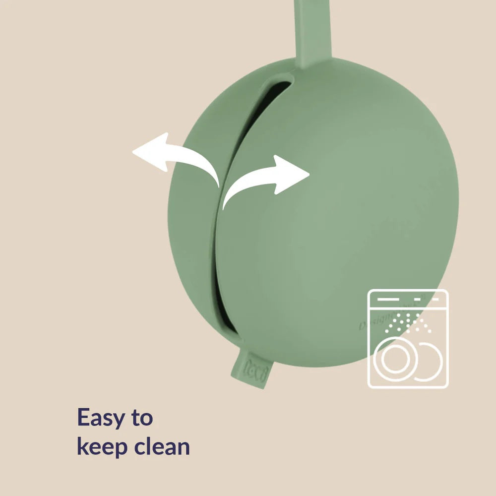 Difrax LOVI Silicone Soother Holder - Pistachio - Easy to Keep Clean