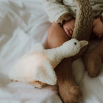 Liva Plush Night Light - On Babys Leg with Light On - Beige