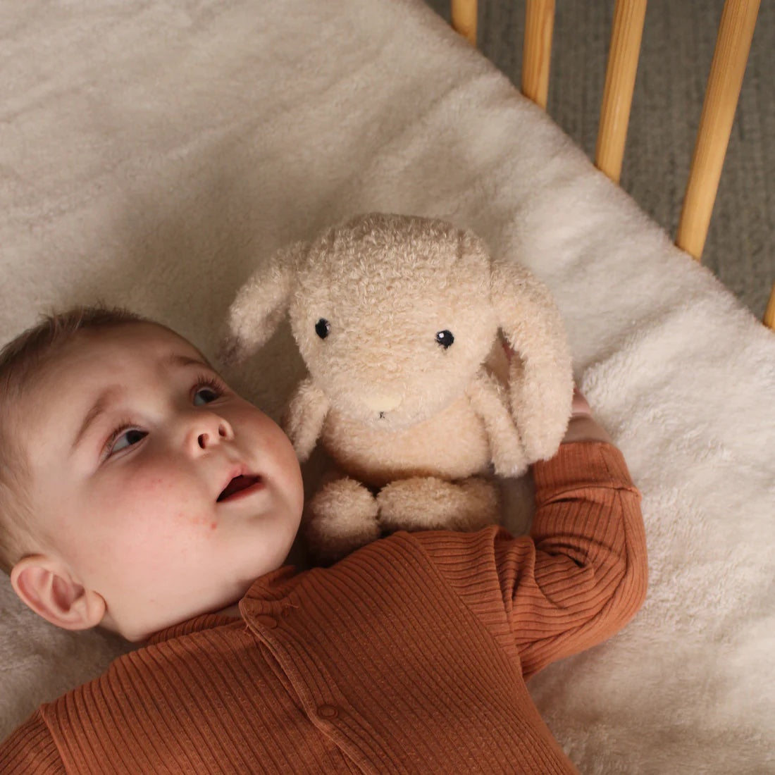 Milo Plush Night Light - In Cot with Baby - Oat